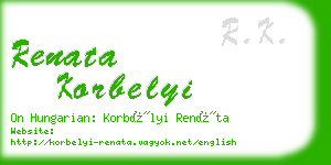 renata korbelyi business card